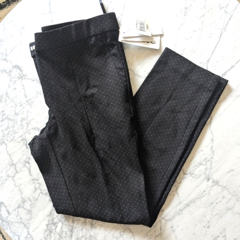 Amanda & Chelsea Black Spotted Chloe Ponte Pant Slim Leg